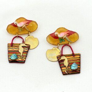 Vintage Conceits Beach Theme Acrylic Post Earrings